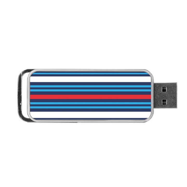 Martini Style Racing Tape Blue Red White Portable USB Flash (One Side)