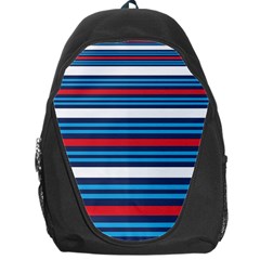 Martini Style Racing Tape Blue Red White Backpack Bag by Mariart