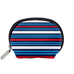 Martini Style Racing Tape Blue Red White Accessory Pouches (small)  by Mariart