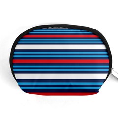 Martini Style Racing Tape Blue Red White Accessory Pouches (medium)  by Mariart