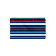 Martini Style Racing Tape Blue Red White Cosmetic Bag (xs) by Mariart