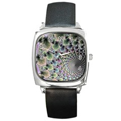 Beautiful Image Fractal Vortex Square Metal Watch by Simbadda