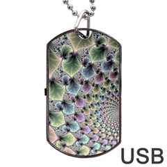 Beautiful Image Fractal Vortex Dog Tag Usb Flash (one Side) by Simbadda