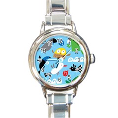 New Zealand Birds Close Fly Animals Round Italian Charm Watch by Mariart