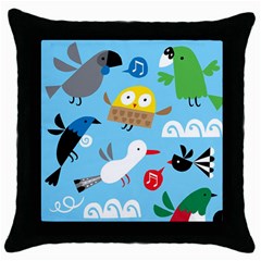 New Zealand Birds Close Fly Animals Throw Pillow Case (black) by Mariart