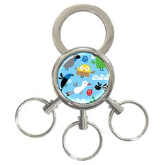 New Zealand Birds Close Fly Animals 3-ring Key Chains by Mariart