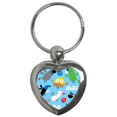 New Zealand Birds Close Fly Animals Key Chains (heart)  by Mariart