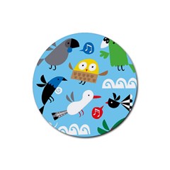 New Zealand Birds Close Fly Animals Rubber Coaster (round)  by Mariart