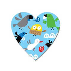 New Zealand Birds Close Fly Animals Heart Magnet by Mariart