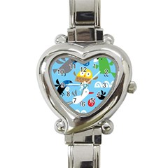 New Zealand Birds Close Fly Animals Heart Italian Charm Watch by Mariart