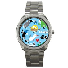 New Zealand Birds Close Fly Animals Sport Metal Watch by Mariart