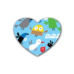 New Zealand Birds Close Fly Animals Rubber Coaster (heart)  by Mariart