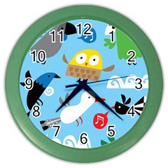 New Zealand Birds Close Fly Animals Color Wall Clocks by Mariart