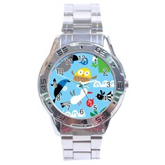 New Zealand Birds Close Fly Animals Stainless Steel Analogue Watch by Mariart