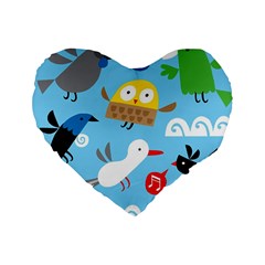 New Zealand Birds Close Fly Animals Standard 16  Premium Flano Heart Shape Cushions