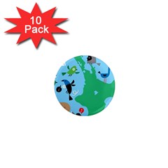 New Zealand Birds Detail Animals Fly 1  Mini Magnet (10 pack) 