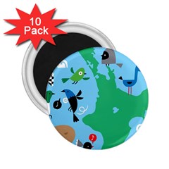 New Zealand Birds Detail Animals Fly 2.25  Magnets (10 pack) 