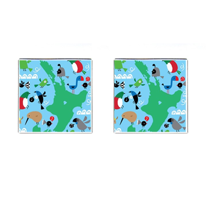 New Zealand Birds Detail Animals Fly Cufflinks (Square)