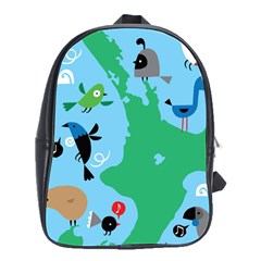 New Zealand Birds Detail Animals Fly School Bags(Large) 