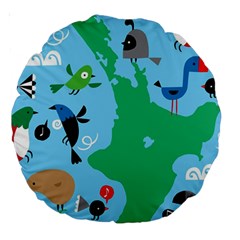 New Zealand Birds Detail Animals Fly Large 18  Premium Round Cushions