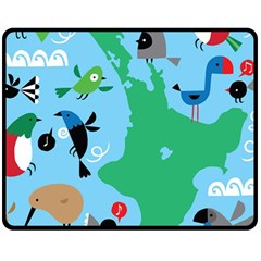 New Zealand Birds Detail Animals Fly Double Sided Fleece Blanket (Medium) 