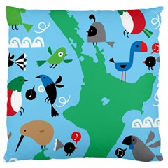 New Zealand Birds Detail Animals Fly Large Flano Cushion Case (One Side)