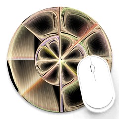 Background With Fractal Crazy Wheel Round Mousepads