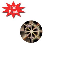 Background With Fractal Crazy Wheel 1  Mini Buttons (100 Pack)  by Simbadda