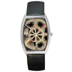 Background With Fractal Crazy Wheel Barrel Style Metal Watch by Simbadda