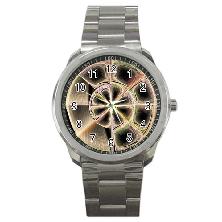 Background With Fractal Crazy Wheel Sport Metal Watch