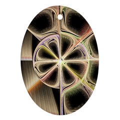 Background With Fractal Crazy Wheel Oval Ornament (two Sides) by Simbadda