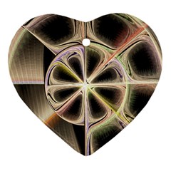 Background With Fractal Crazy Wheel Heart Ornament (two Sides)