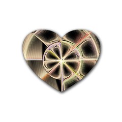 Background With Fractal Crazy Wheel Rubber Coaster (heart)  by Simbadda