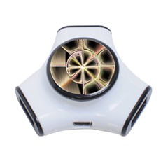 Background With Fractal Crazy Wheel 3-port Usb Hub by Simbadda