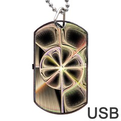 Background With Fractal Crazy Wheel Dog Tag Usb Flash (two Sides) by Simbadda