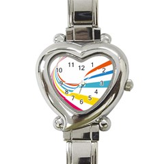 Line Rainbow Orange Blue Yellow Red Pink White Wave Waves Heart Italian Charm Watch by Mariart