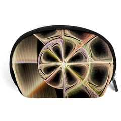 Background With Fractal Crazy Wheel Accessory Pouches (large)  by Simbadda