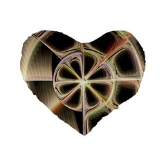 Background With Fractal Crazy Wheel Standard 16  Premium Flano Heart Shape Cushions by Simbadda