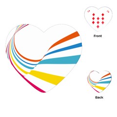 Line Rainbow Orange Blue Yellow Red Pink White Wave Waves Playing Cards (heart)  by Mariart