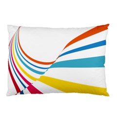 Line Rainbow Orange Blue Yellow Red Pink White Wave Waves Pillow Case by Mariart