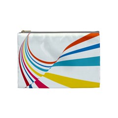 Line Rainbow Orange Blue Yellow Red Pink White Wave Waves Cosmetic Bag (medium)  by Mariart