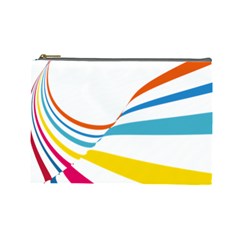 Line Rainbow Orange Blue Yellow Red Pink White Wave Waves Cosmetic Bag (large)  by Mariart