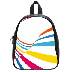 Line Rainbow Orange Blue Yellow Red Pink White Wave Waves School Bags (small)  by Mariart