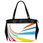 Line Rainbow Orange Blue Yellow Red Pink White Wave Waves Office Handbags (2 Sides)  Front