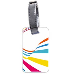 Line Rainbow Orange Blue Yellow Red Pink White Wave Waves Luggage Tags (two Sides) by Mariart