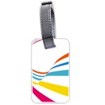 Line Rainbow Orange Blue Yellow Red Pink White Wave Waves Luggage Tags (Two Sides) Back