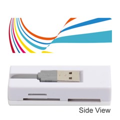 Line Rainbow Orange Blue Yellow Red Pink White Wave Waves Memory Card Reader (stick)  by Mariart