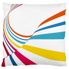 Line Rainbow Orange Blue Yellow Red Pink White Wave Waves Large Cushion Case (two Sides) by Mariart