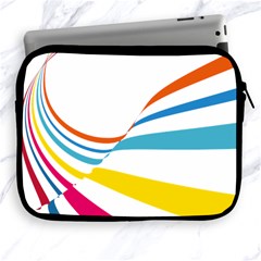 Line Rainbow Orange Blue Yellow Red Pink White Wave Waves Apple Ipad 2/3/4 Zipper Cases by Mariart