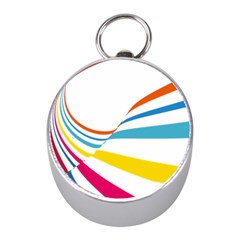 Line Rainbow Orange Blue Yellow Red Pink White Wave Waves Mini Silver Compasses by Mariart